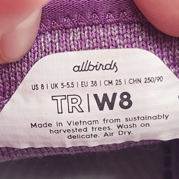 ALLBIRDS Tree Runner Sneaker Women’s Purple Lace Up Comfort Shoes - Picture 10 of 11